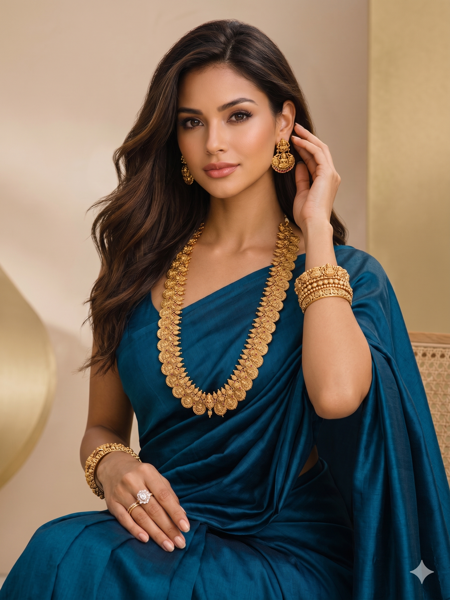 Royal Heritage Lakshmi Coin Temple Gold Necklace Set