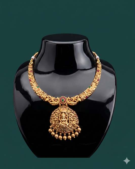 Divine Opulence — 18ct Gold Plated Ganesha Temple Choker Necklace