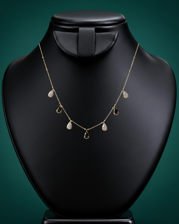 Elegant Gold Teardrop Charm Necklace for Women