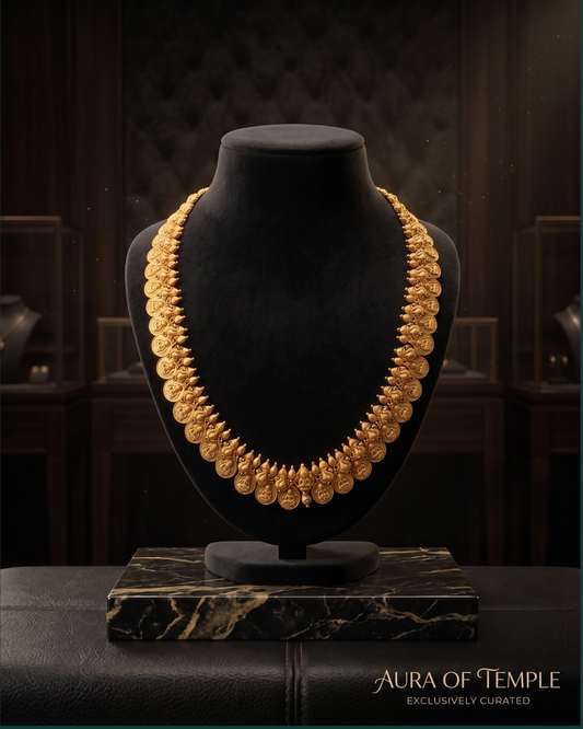 Royal Heritage Lakshmi Coin Temple Gold Necklace Set